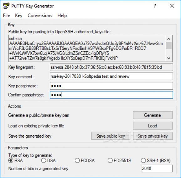 PuTTY Key Generator screenshot