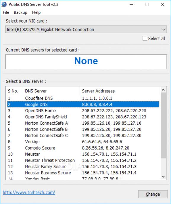 Public DNS Server Tool screenshot