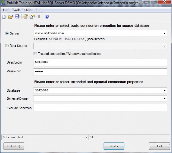 Publish Table to HTML for SQL Server Pro screenshot