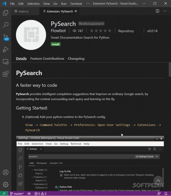 PySearch screenshot