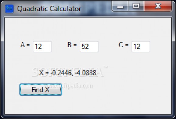 Quadratic Calculator screenshot
