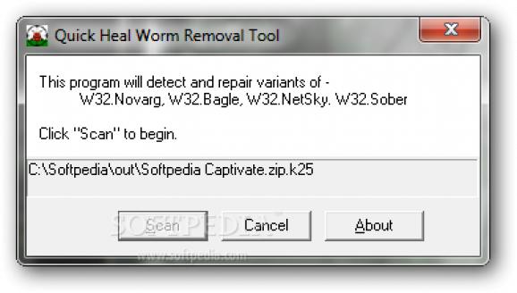 Quick Heal Worm Removal Tool screenshot