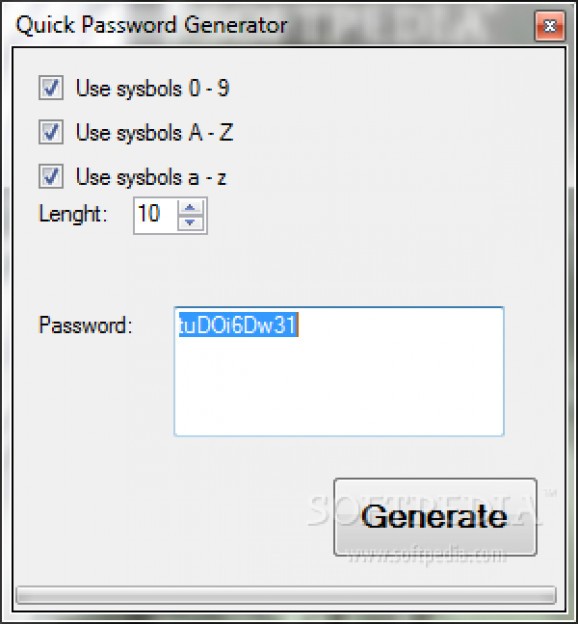 Quick Password Generator screenshot