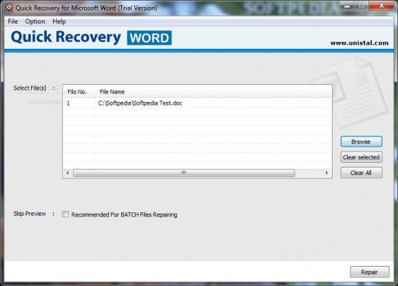 Quick Recovery Microsoft Word screenshot