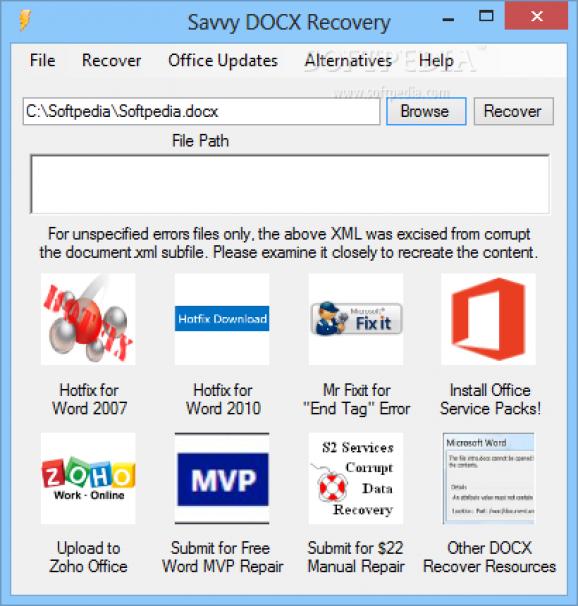 Savvy DOCX Recovery screenshot