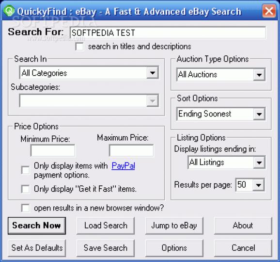 QuickyFind - eBay screenshot