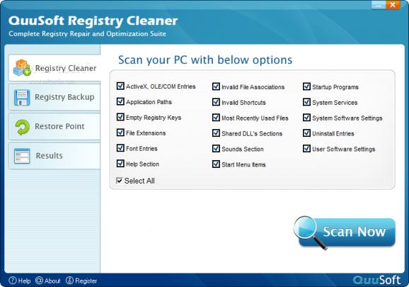 QuuSoft Registry Cleaner screenshot