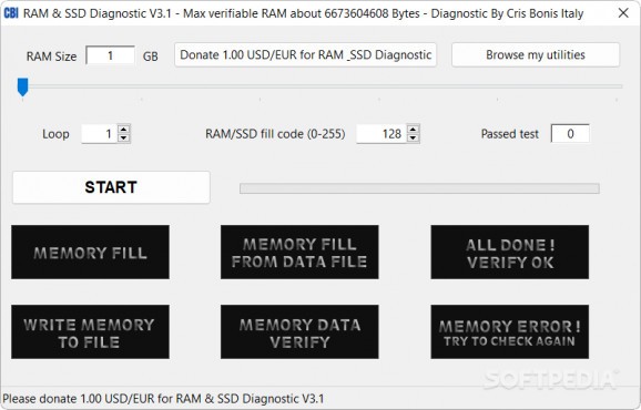 RAM & SSD Diagnostic screenshot