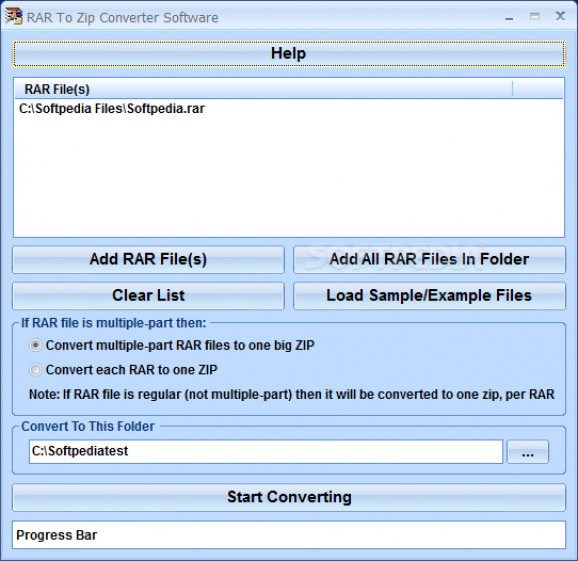 RAR To Zip Converter Software screenshot