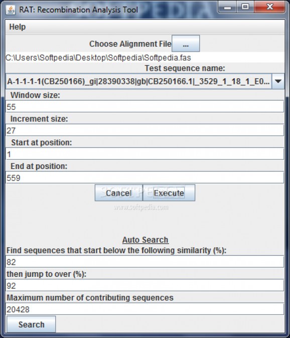 RAT:Recombination Analysis Tool screenshot
