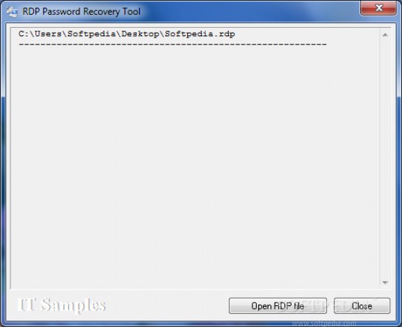 RDP Password Recovery Tool screenshot