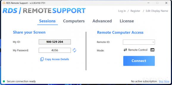 RDS Remote Support screenshot