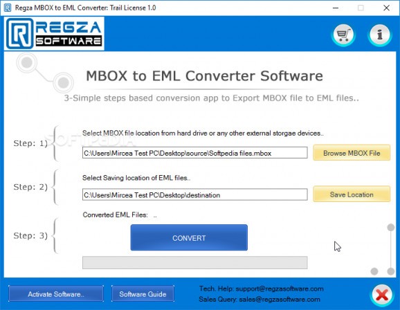 REGZA Software MBOX to EML Converter screenshot