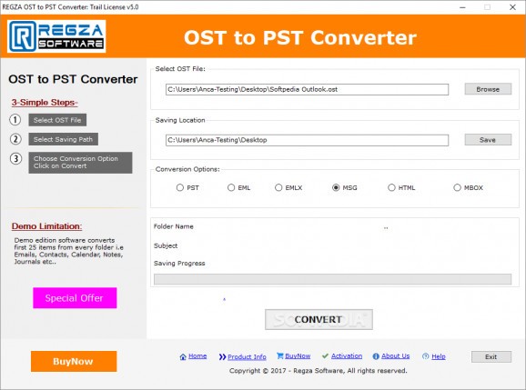 REGZA OST to PST Converter screenshot