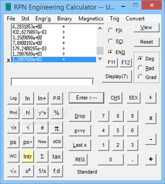 RPN Engineering Calculator screenshot