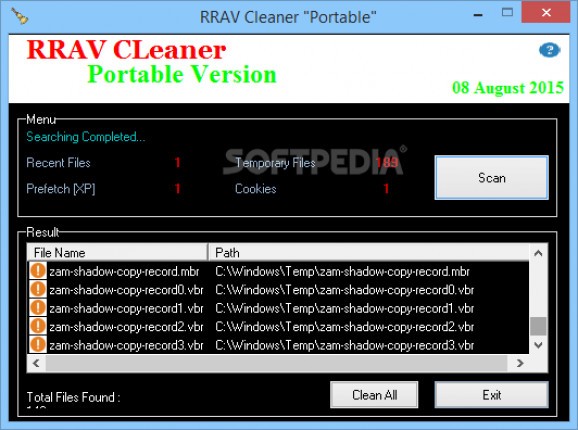 RRAV Cleaner Portable screenshot
