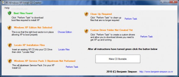 RS Windows XP Install CD Creator screenshot