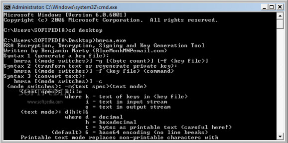 RSA Cryptographic Text Processor screenshot