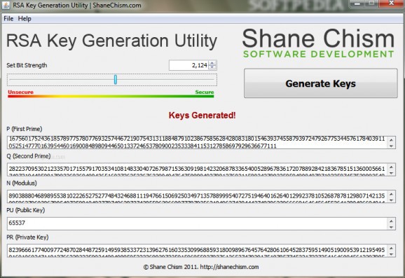 RSA Key Generation Utility screenshot