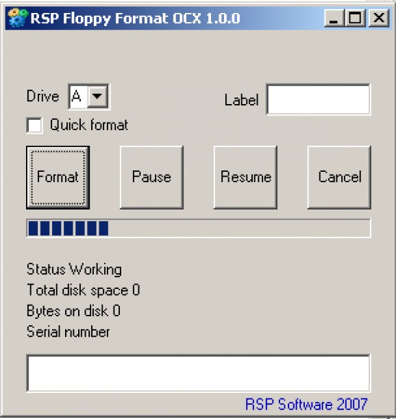RSP Floppy Format OCX screenshot
