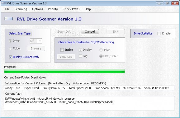 RVL Drive Scanner screenshot