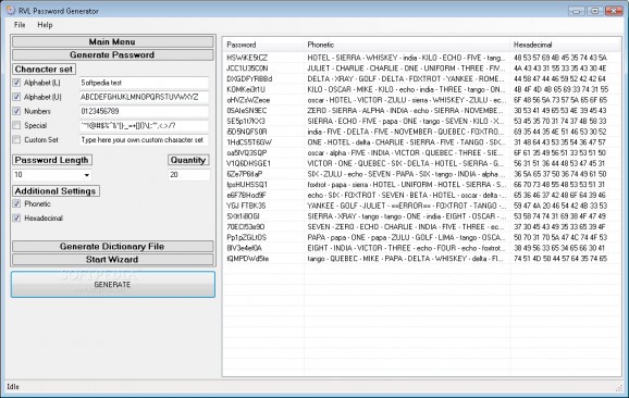 RVL Password Generator screenshot