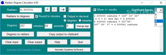 Radian-Degree Calculator screenshot