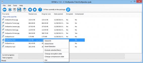 RPAK (RafaelWare Packaging System) screenshot