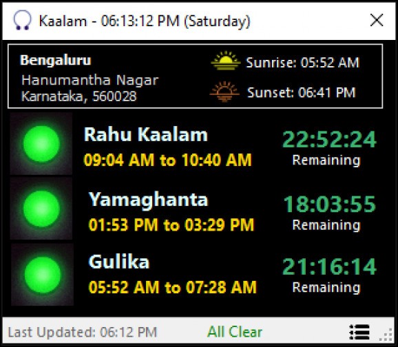 Rahu Kaalam Widget screenshot