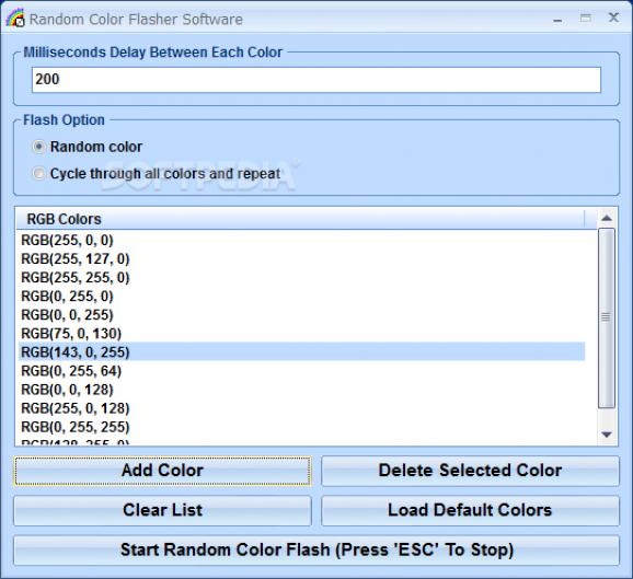 Random Color Flasher Software screenshot