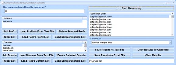 Random Email Address Generator Software screenshot