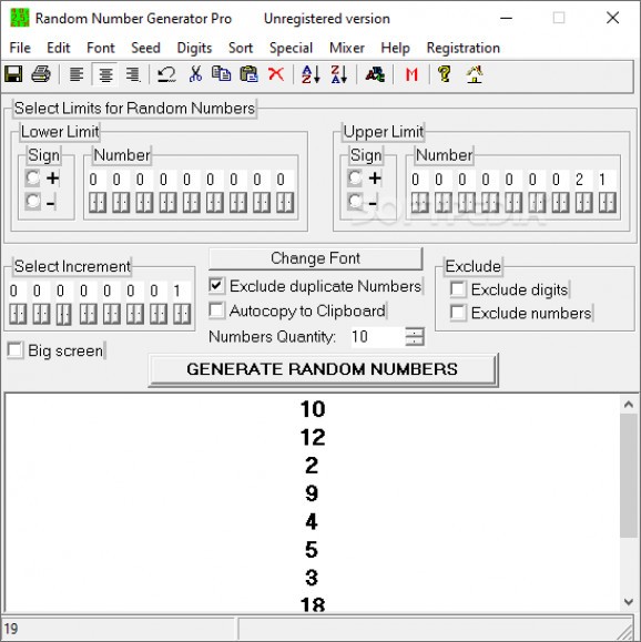 Random Number Generator Pro screenshot
