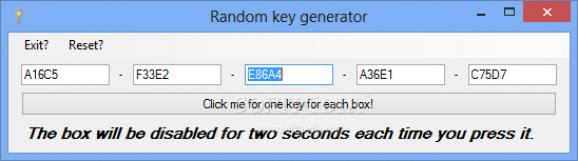 Random key generator screenshot