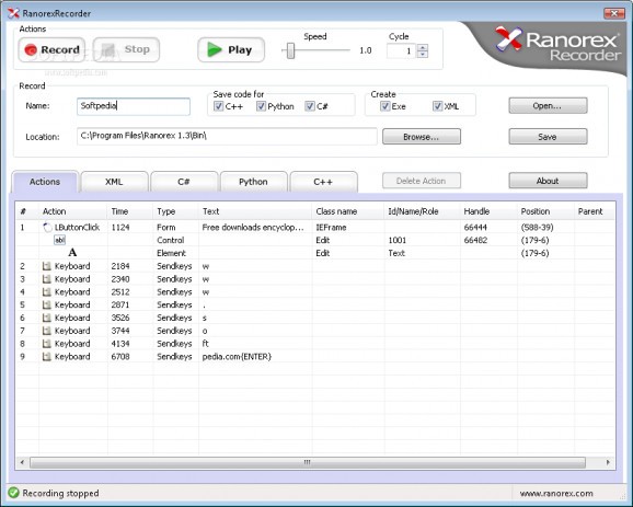 Ranorex screenshot