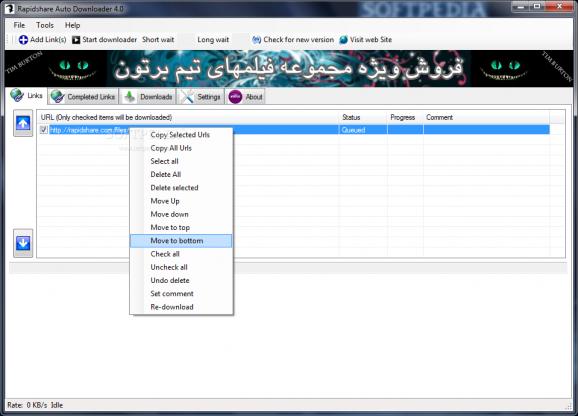 Rapidshare Auto Downloader screenshot
