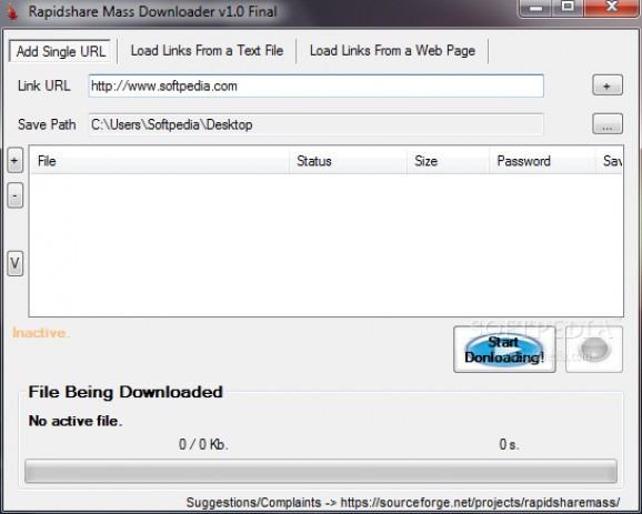 Rapidshare Mass Downloader screenshot