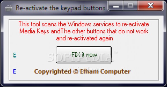 Re-activate keypad buttons screenshot