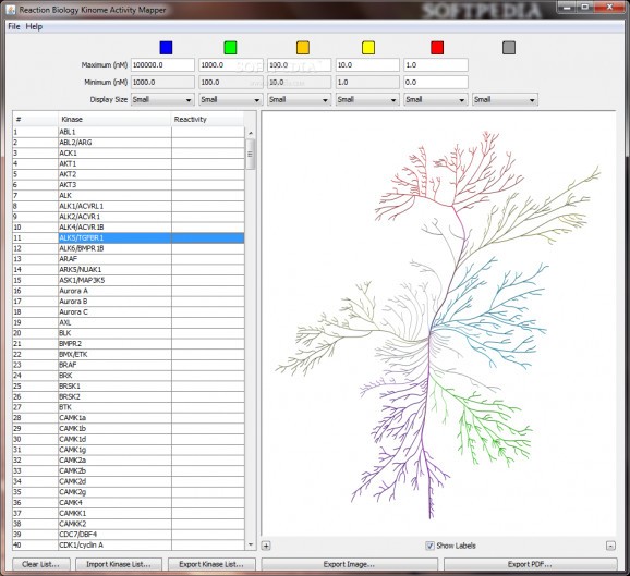 Reaction Biology Kinome Activity Mapper screenshot