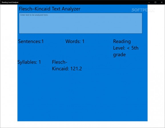 Reading Level Analyzer screenshot