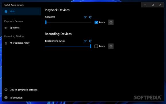 Realtek Audio Control screenshot