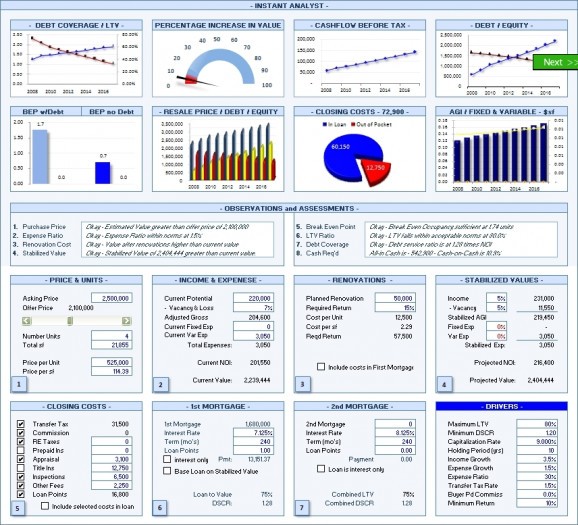 Realty Analytics 2008 Excel 2007 screenshot