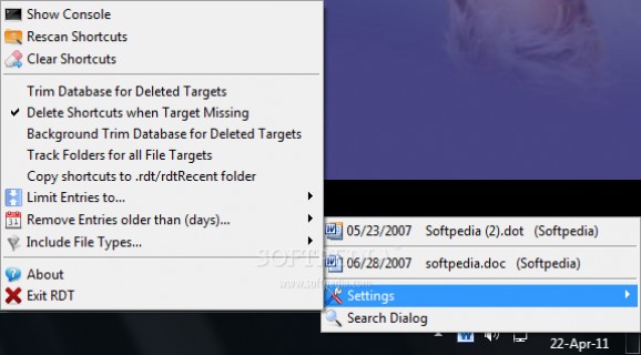 Recent Document Tracker screenshot