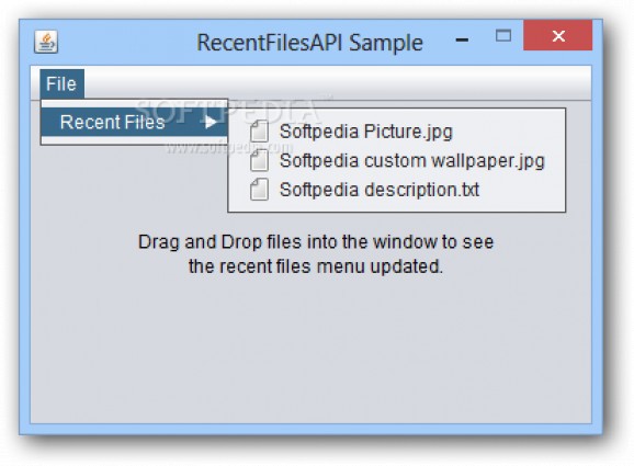 Recent Files API screenshot