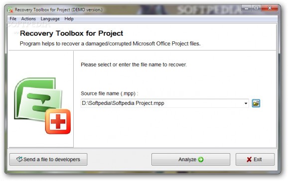 Recovery Toolbox for Project screenshot
