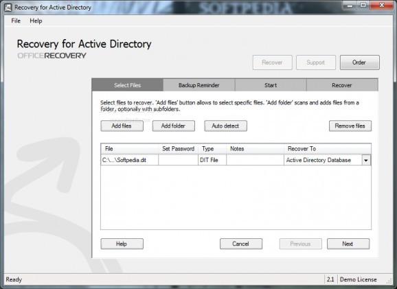 Recovery for Active Directory screenshot