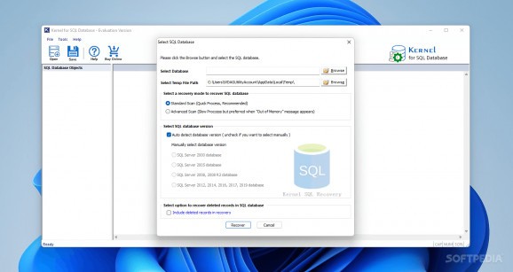 Kernel for SQL Database Recovery screenshot