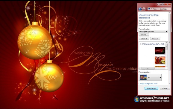 Red Christmas Windows 7 Theme with music screenshot