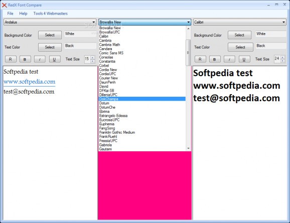 RedX Font Compare screenshot