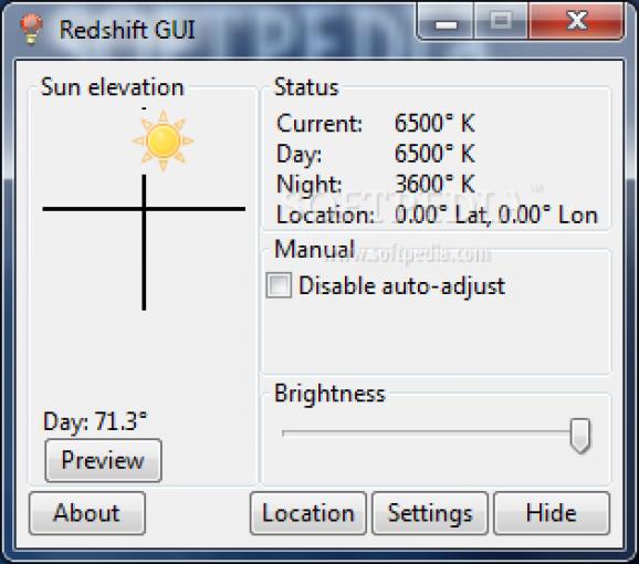 Redshift GUI screenshot