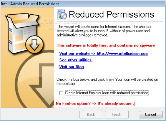 Reduced Permissions screenshot